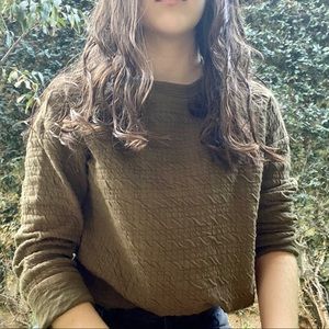 Zara Army Green Slim Sweater